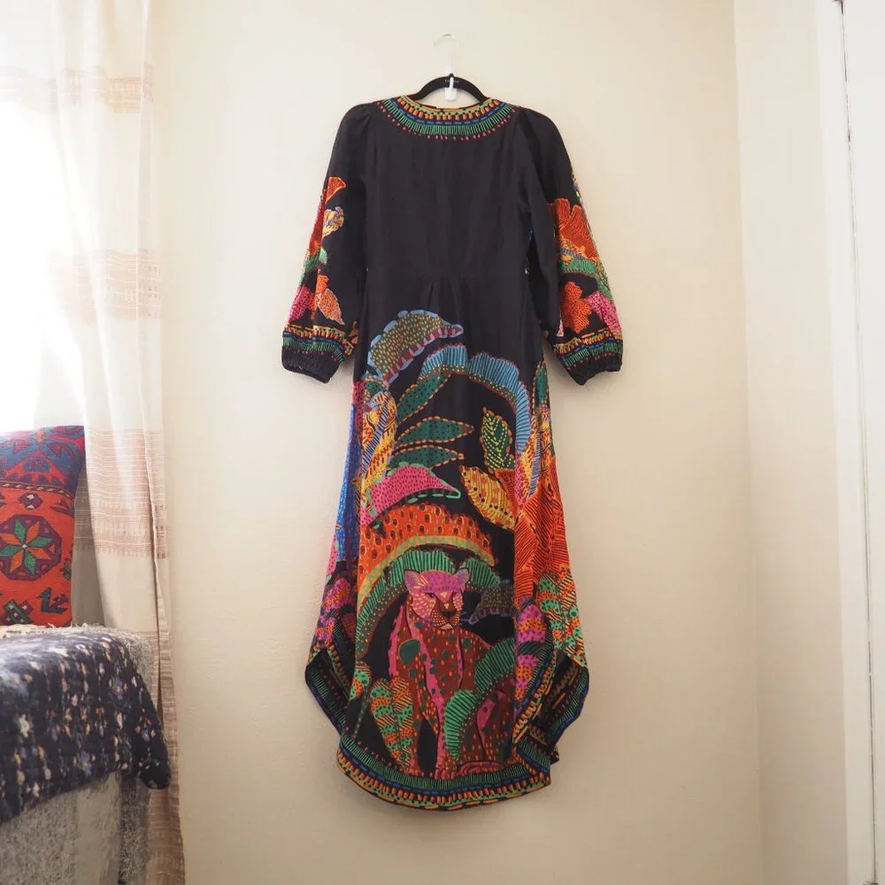 Anthropologie Farm Rio Cool Leopards Dress sz xs - Picture 9 of 12